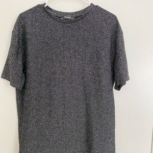 Black Shimmer Zara T Shirt Dress